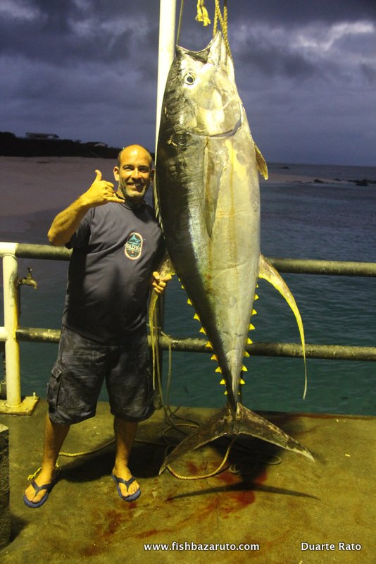 Duarte Rato with a massive Ascension Island Yellowfin Tuna