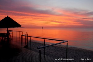 Enjoying a Yeast and a Bazaruto sunset after a day´s fishing...