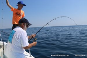 The `old man` into a natal snoek (queen mackerel) on light spinning tackle!