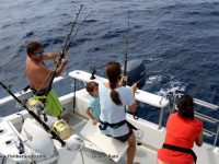 Cockpit chaos with multiple strikes on huge Wahoo. Bazaruto early season game fishing is epic