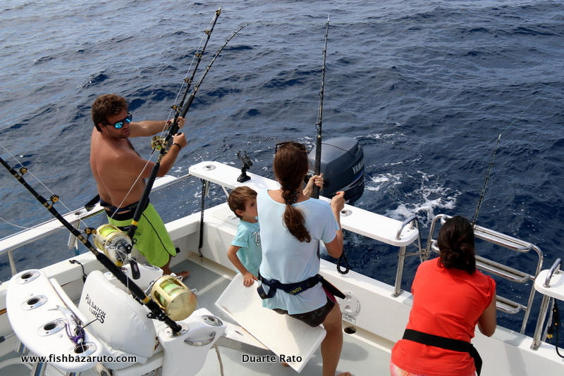 Cockpit chaos with multiple strikes on huge Wahoo. Bazaruto early season game fishing is epic