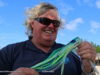 Ian Steed with the Pulsator Marlin Magnet (AKA little green monster) that has had so many Marlin release this season aboard VAMIZI