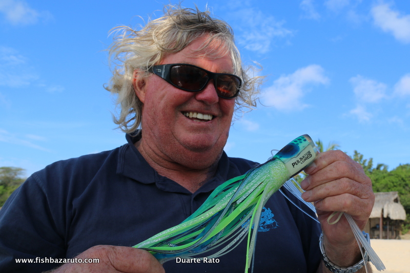 Ian Steed with the Pulsator Marlin Magnet (AKA little green monster) that has had so many Marlin release this season aboard VAMIZI