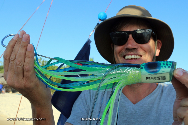 Marlin on lure…or should I say one lure! Andrew showing off the Pulsator Marlin Magnet that did all the damage on their trip to Bazaruto…