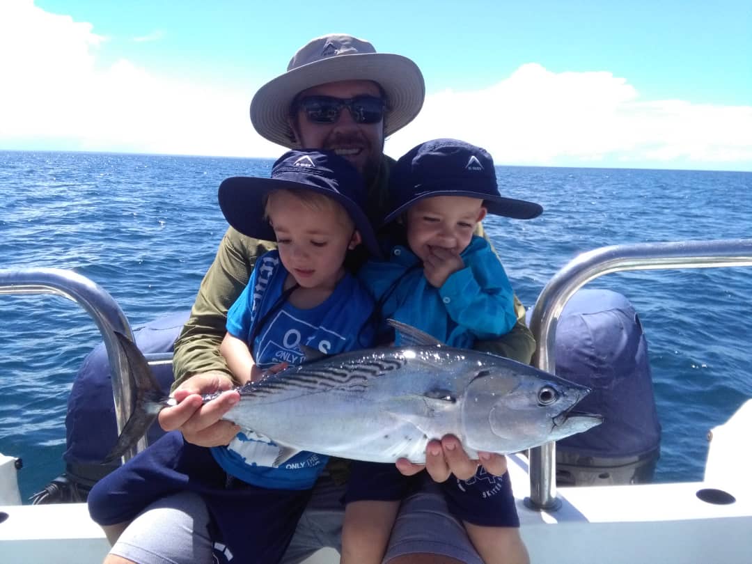 Bruce Cook, here with his little kids, had some great GT´s popping and jigging fishing early in the year and below are some photographs of GT´s and other species he released with his clients…